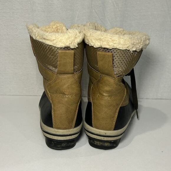 Pawz Ginnie Women's Tan/Black Snow Winter Boots Size 9 Wool Lining - Picture 4 of 8